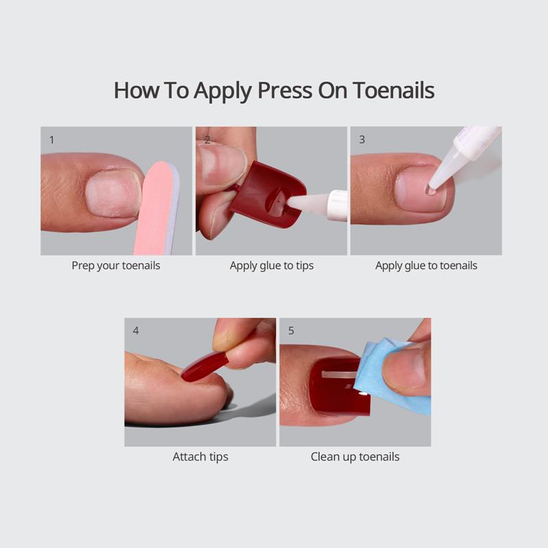 So Hot Square - Press On Toe Nail