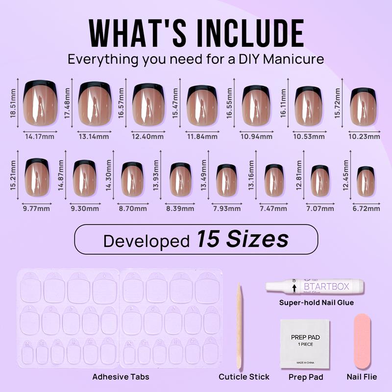 Braveheart Short Square Nails - Soft Gel Press On