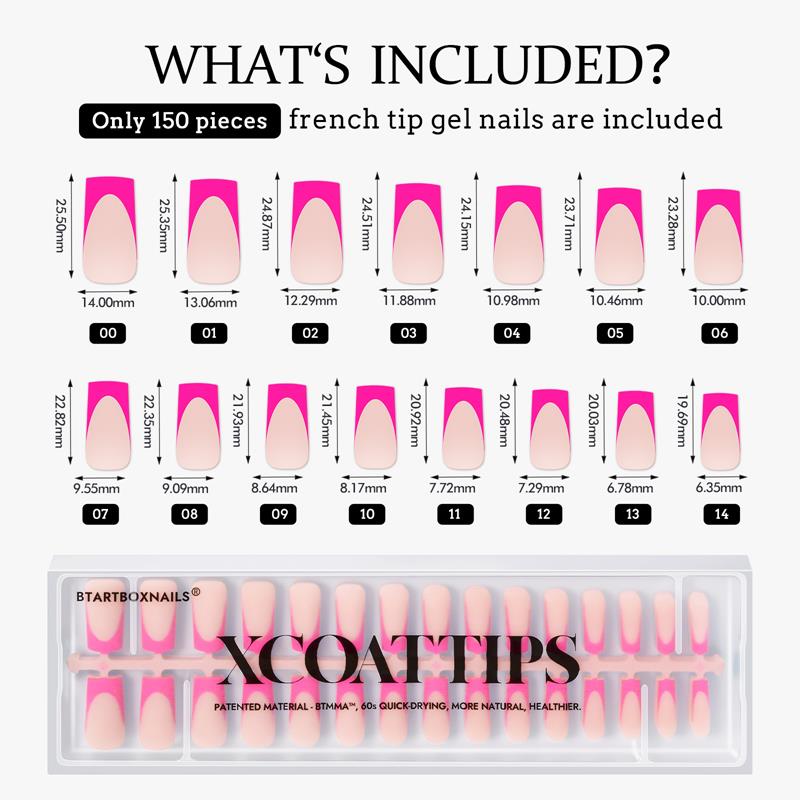 XCOATTIPS® French - Long Square Brighter Pastel Tips