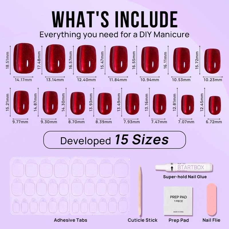 Hot Love Square Nails - Soft Gel Press On