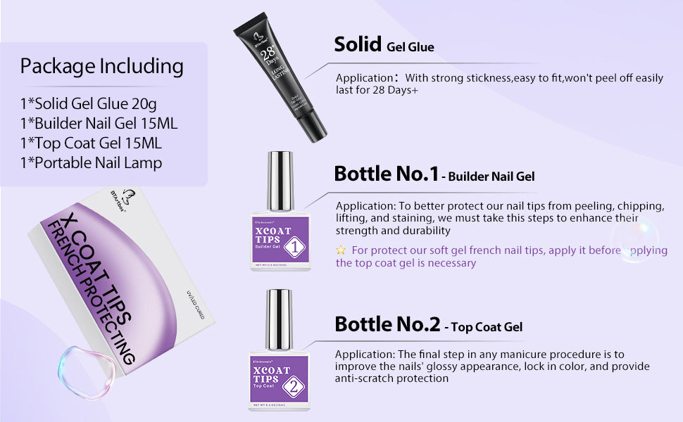 XCOATTIPS Protecting Kit + Solid Gel + Lamp