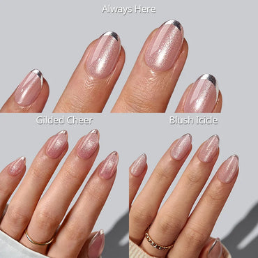 Uñas postizas Chrome Tips Glow Press On