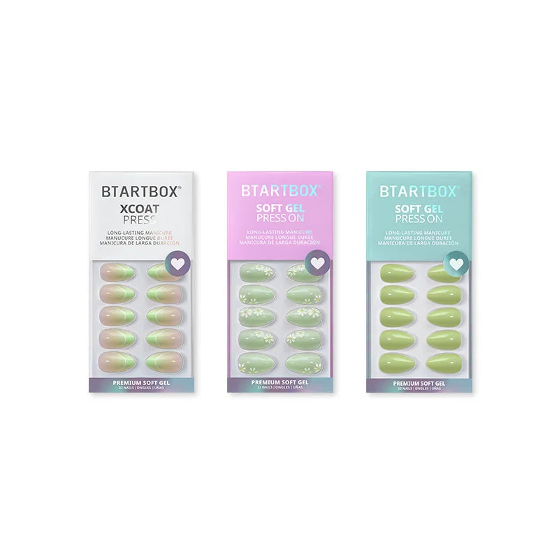 Green Veil Press On Nails