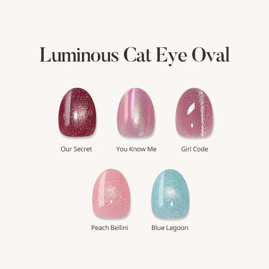 Luminous Cat Eye Oval Press On Nails
