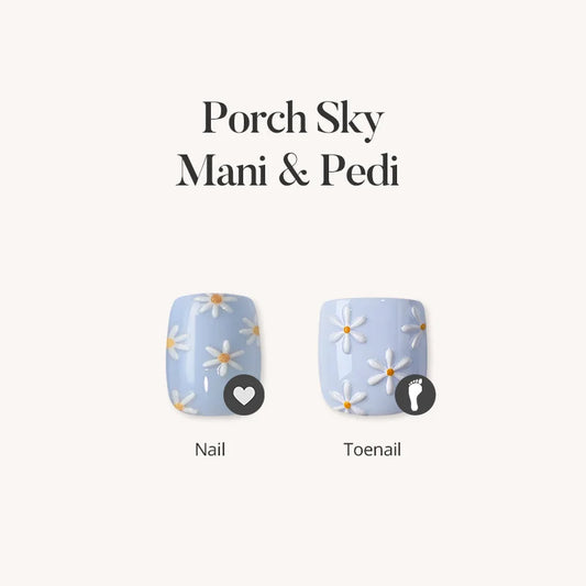 Porch Sky Mani & Pedi Press On Nails