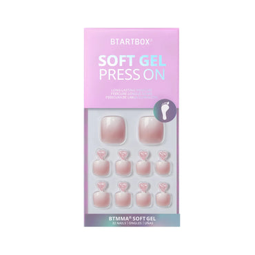 Rose Ombré Baby Boomer Squoval Court - Ongle d'Orteil à Presser