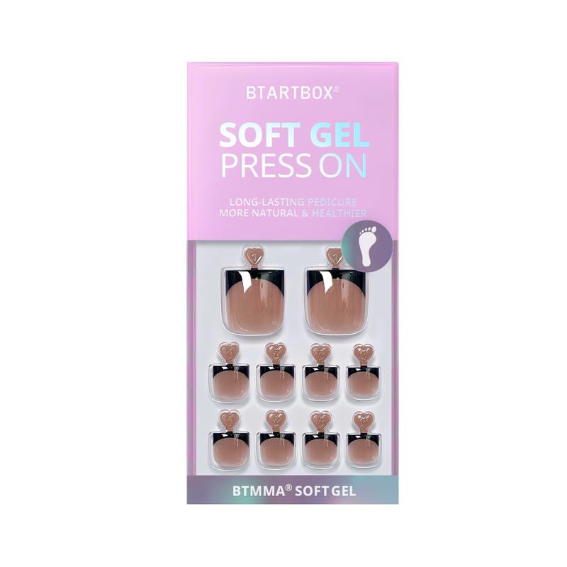 Gunmetal Square - Press On Toe Nail