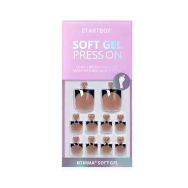 Gunmetal Square - Press On Toe Nail