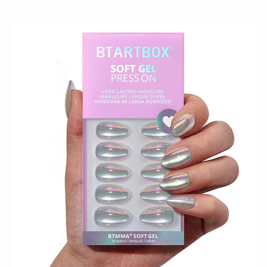 Chaos Chrome Almond Nails - Soft Gel Press On