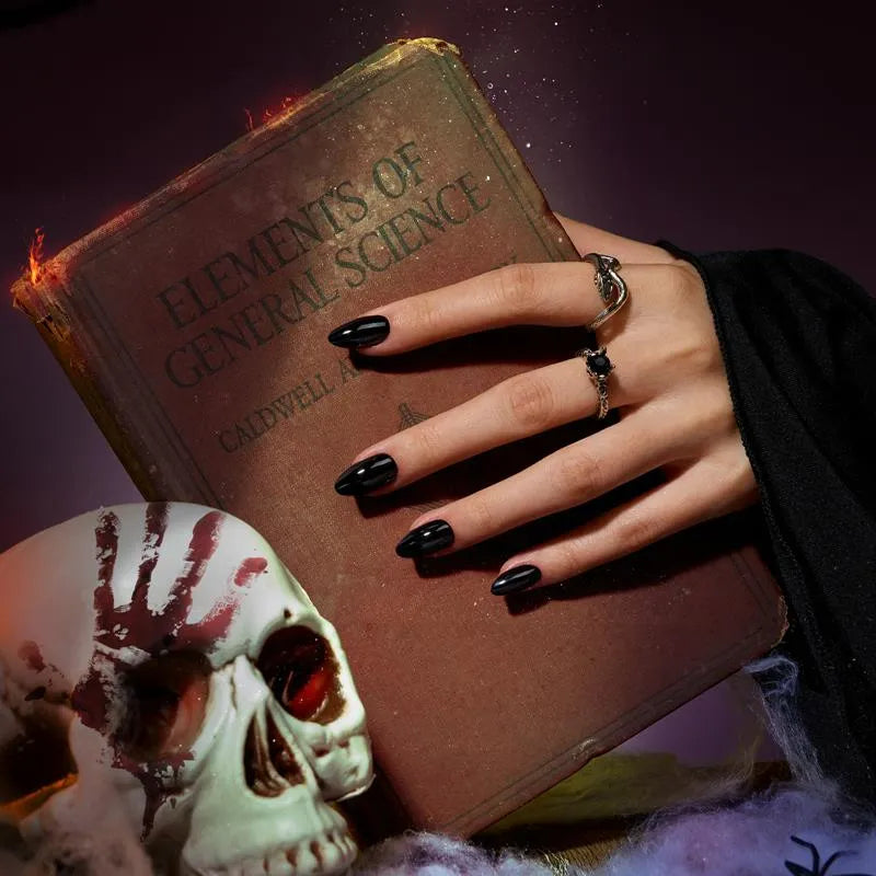 Black Velvet Almond Nails - Press on Nails