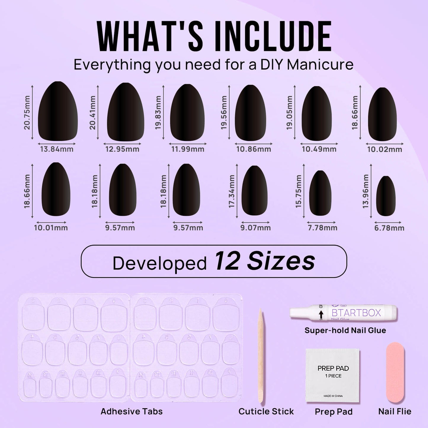 Ongles d’amande en velours noir - Appuyez sur les ongles