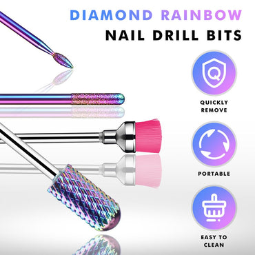 Nagelbohrer-Bits – 10 Stück – magische Farbe