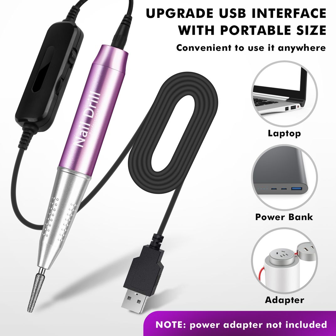 Portable Electric Nail Drill - Purple