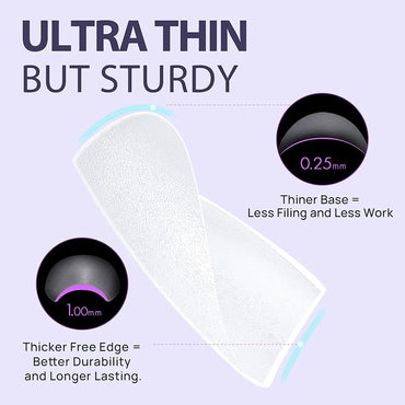 PUNTE PER UNGHIE CORTE SQUOVALI - SET DI PUNTE PER UNGHIE IN ACRILICO