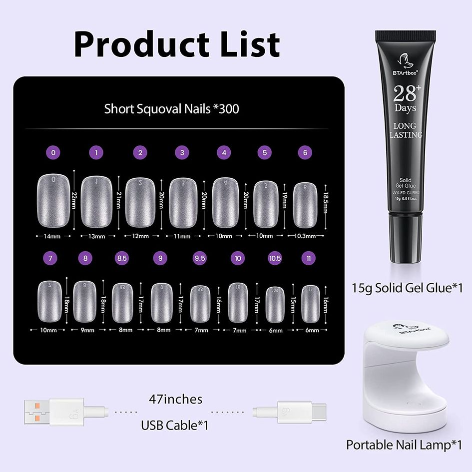 PUNTE PER UNGHIE CORTE SQUOVALI - SET DI PUNTE PER UNGHIE IN ACRILICO