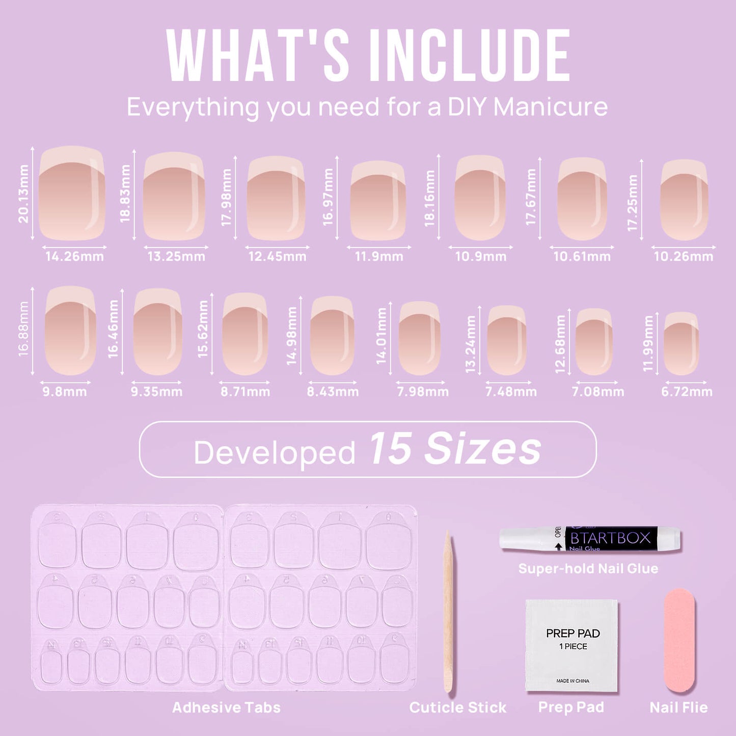 French Girl Square Nails Press On Nails french nails