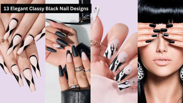 13 Elegant Classy Black Nail Designs: Press on Nails Ideas