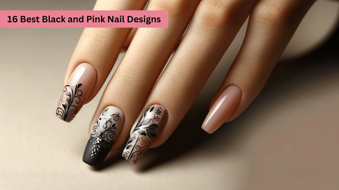 Black and Pink Nail Designs