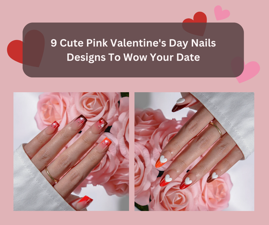 Cute Pink Valentine's Day Nails