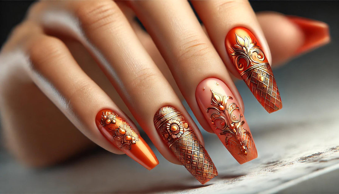 orange nail inspo