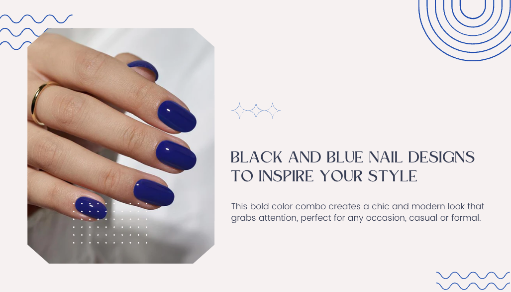Black and Blue Nail Designs