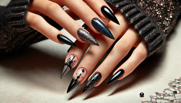 Black Stiletto Nail Designs 