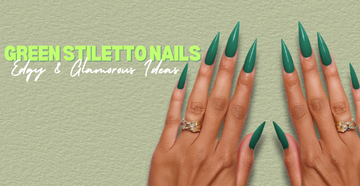 green stiletto nails designs