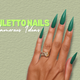 green stiletto nails designs