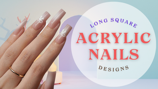 long square acrylic nails designs