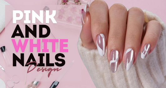 designs on pink and white nails