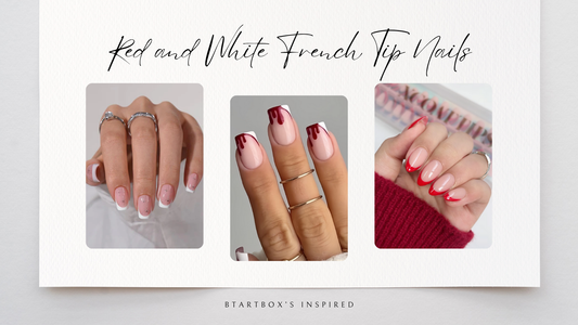 Red and White French Tips Nails: Inspiration from BTArtBox