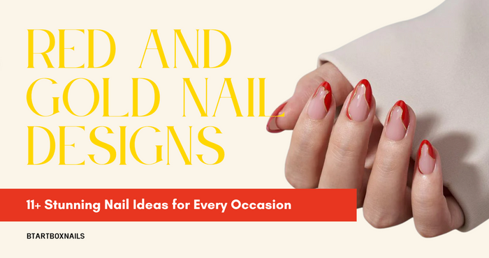 Red and Gold Nail Designs