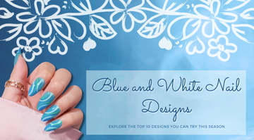 blue and white nail designs