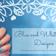 blue and white nail designs