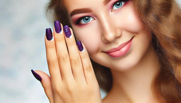 glitter purple nail designs