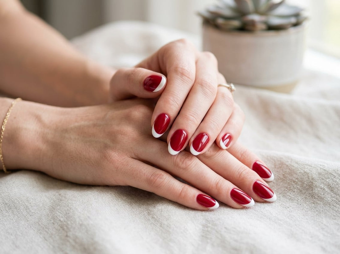 red and white french tip nails