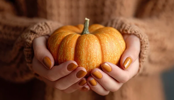 orange halloween nails