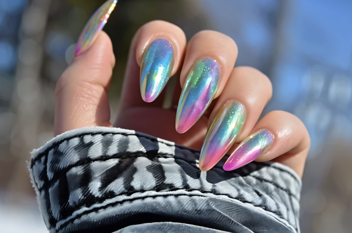 summer chrome nail designs