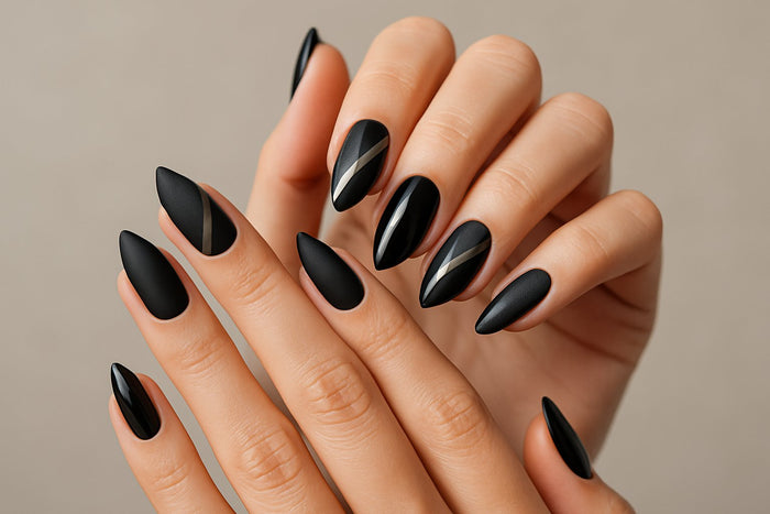 edgy black nail designs