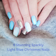 Sparkly Light Blue Christmas Nails