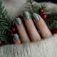 simple green christmas nails