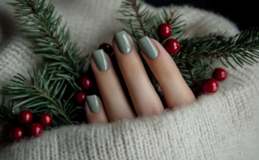simple green christmas nails