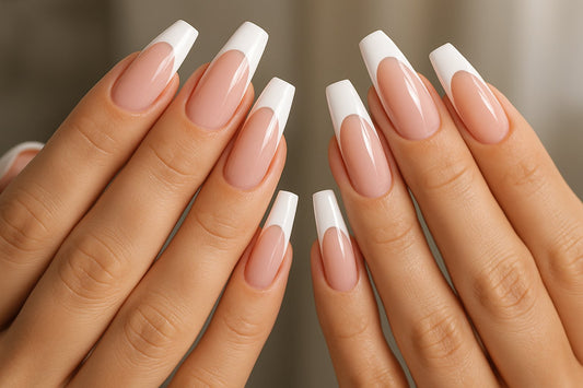 french tip coffin nail designs