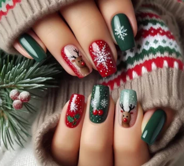 coffin christmas nail designs