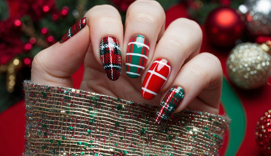 Plaid Christmas Nails