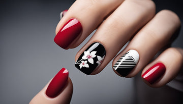 red and white nail designs