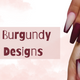 coffin burgundy nail designs