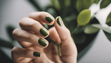 olive green nail designs