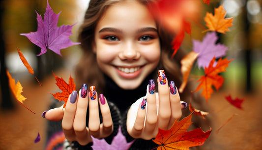 purple and orange nail designs