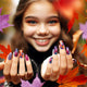 purple and orange nail designs